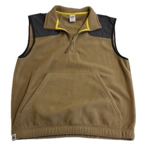 Fielder Bonobos Vest Mens Small Brown Fleece Quarter Zip Relaxed Outdoors Preppy